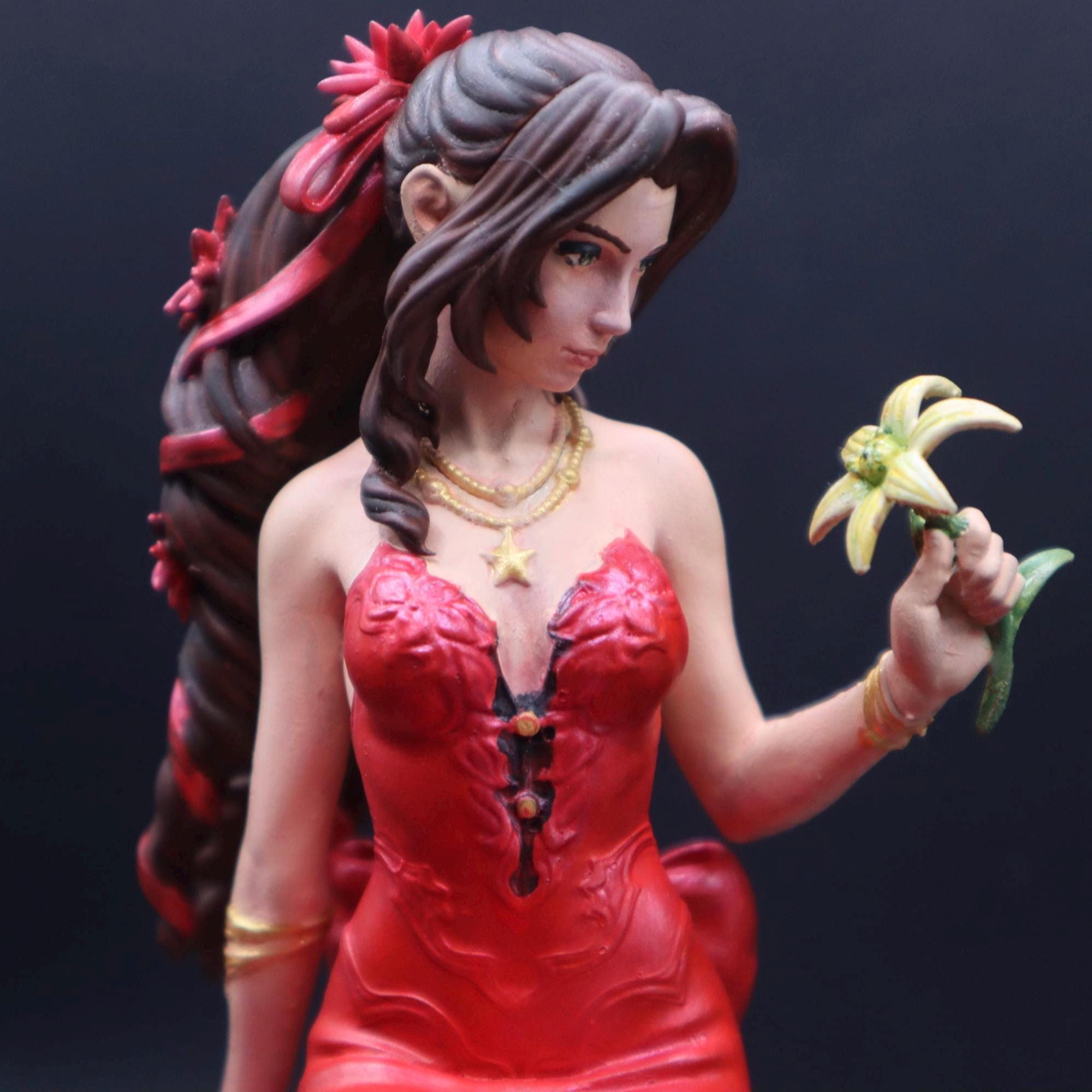 aerith figure red dress Final Fantasy VII Rebirth Aerith Gainsborough Play Arts Kai Action Figure