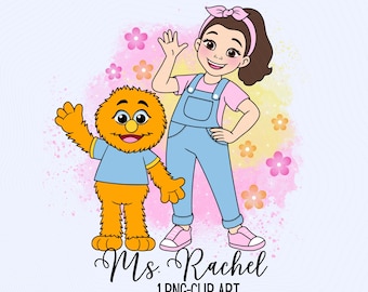 Ms. Rachel PNG, Ms. Rachel and Herbie Clipart | Ms. Rachel Watercolor Art | Children&#39;s Education Clipart | Girl Sublimation | Instant Download