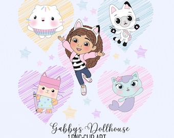 Gabby's Dollhouse PNG Clipart – Cute Cartoon Digital Download