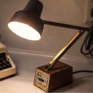 Vintage Tensor Woodgrain Desk Lamp | Mid Century Modern Adjustable Lighting