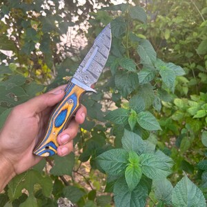 Coltello in acciaio di Damasco fatto a mano Coltello da caccia fatto a mano Regalo di compleanno per lui REGALO UNICO di SAN VALENTINO per gli sposi innamorati, regalo di Natale per gli USA