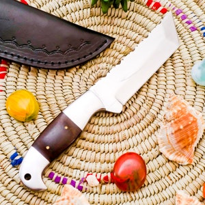 Coltello da caccia con manico in legno e acciaio fatto a mano, regalo di compleanno, regalo di anniversario di matrimonio per uomo, regalo per marito, regali per papà negli Stati Uniti