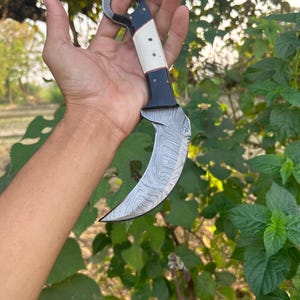 Custom Hand Forged Damascus Steel Karambit Knife,Bowie Knife,Best Personalized   gift Anniversary Gift Groomsman Gift For him Christmas gift