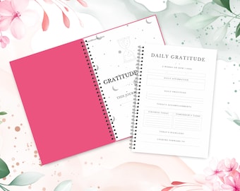 Diario de gratitud/Cuaderno de escritura rústico hecho a mano/Paquete de diario/Regalo de aliento/Diario de pensamientos agradecidos