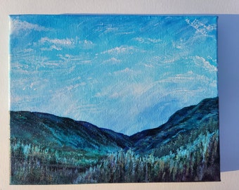 Original Painting, Acrylic on Canvas, "Windy Day" 8x10 inch