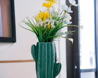 Cactus-shaped Vase | Ceramic Vase | Home Decoration | Flower Pots | Cactus Vase | Flower Vase | Unique Vase | 3 Colors