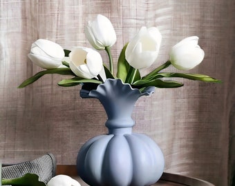 Pumpkin-shaped Ceramic Vase | Flowers and Plants Vase | Home Decoration | Modern Vase | Living Room Decor | Suitable for All Types