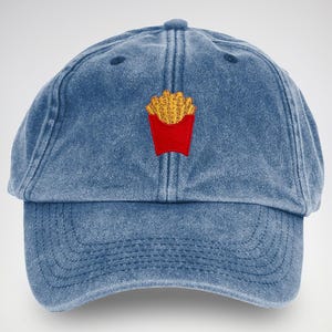 French Fries Embroidered Hat | Cute Fast Food Cap | Kawaii Streetwear Gift | Unisex Adjustable Hat | Snack Lover Gift Idea