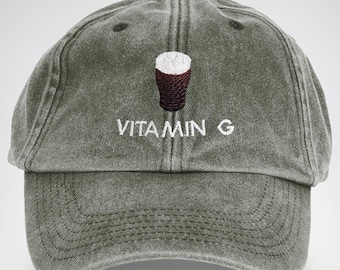 Gorra bordada con vitamina G / Gorra de papá / Gorra de papá / Regalo para los amantes de la cerveza negra / Gorra unisex / Gorra para adultos