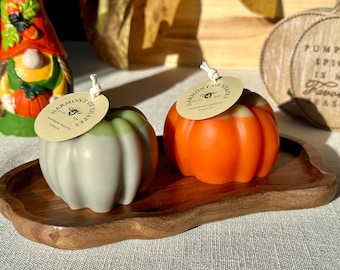 Pumpkin Soy Candle Decor, Pumpkin Shaped Candle, Fall Decor, Thanksgiving decor, Halloween decor, Unique Candle gift, Autumn decor