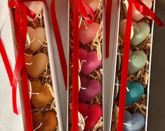 Curated Handmade Heart Candle Set, Designer Palette, Soy Wax Gift Box, Thoughtful Present for Loved Ones, Ready to Give