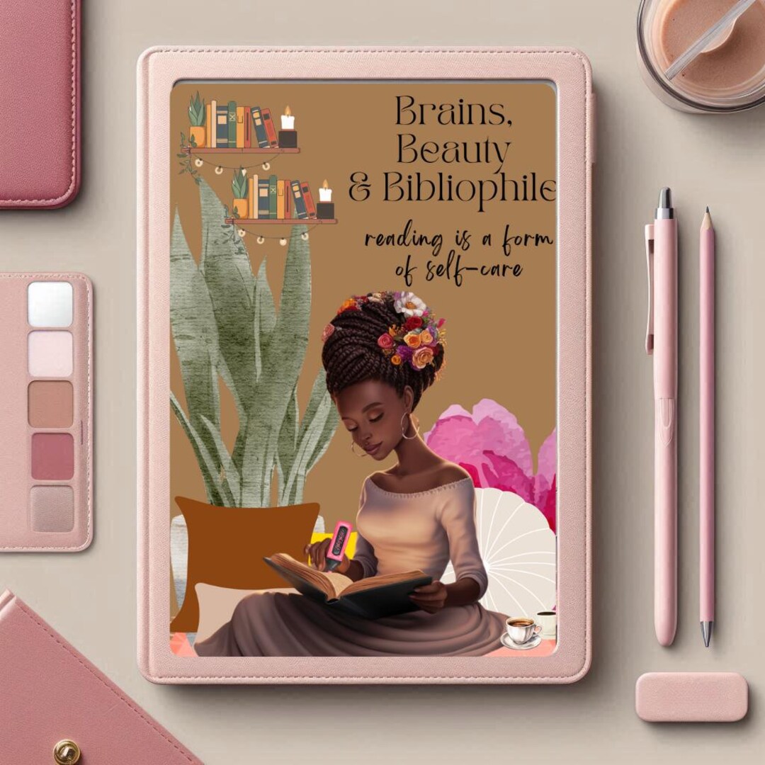Black Girl Bibliophile Kindle Clear Case Insert Printable - Etsy