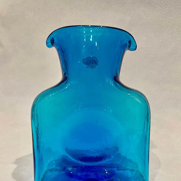 Turquoise Blue Blenko Mini Water Bottle