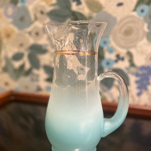 Pichet à cocktail bleu clair Blendo vintage avec rebord glacé