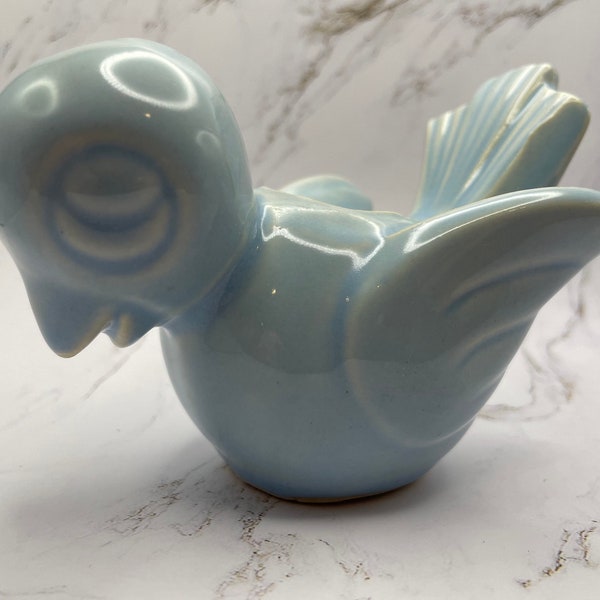 Vintage Shawnee USA Pottery Blue Bird Planter