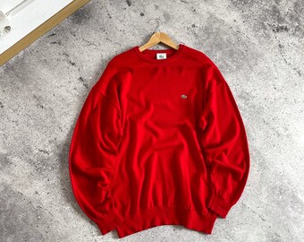 Pull Lacoste vintage en Laine Rouge