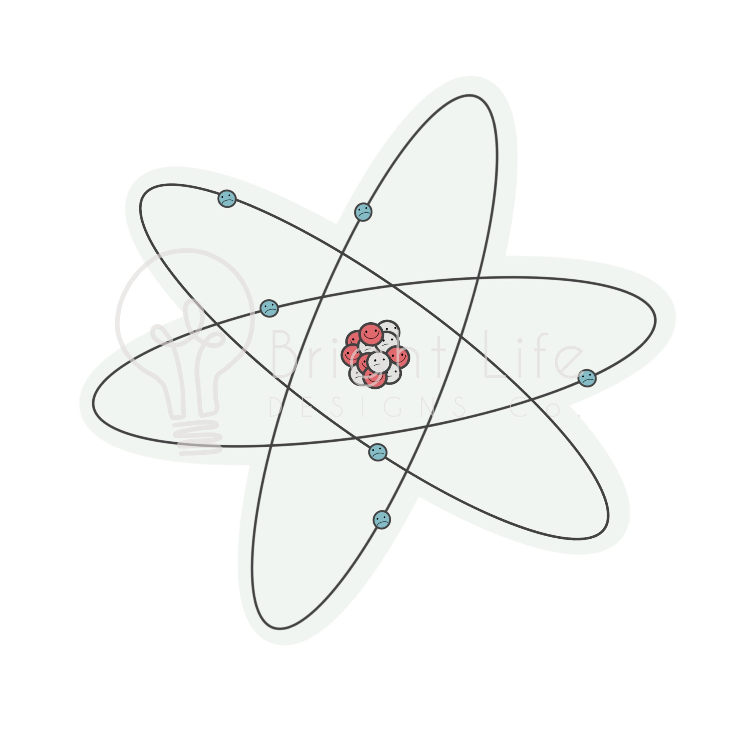 Atom Outline Sticker Atom Sticker - Etsy