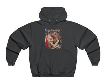 Taylor Swift Inspired Collection- Men's NUBLEND® Hooded Sweatshirt- Travis Kelce and Taylor Swift couple Aesthetic Printed hoodie