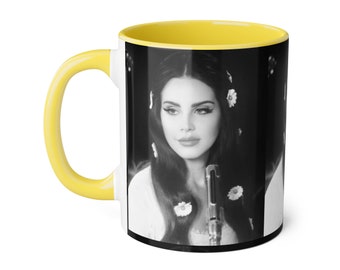 Lana Del Rey Mug Collection "Lust for Life"- Iconic yellow sunflower Ceramic 11oz Mug Lana Del Rey Album Cover "Lust for Life" Mug aesthetic