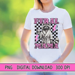 Feral Mama Raccoon PNG: Funny Animal Clipart (Digital Download)