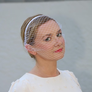 Brautschleier Birdcage Schleier Haarband Abend Event Schleier Haarband Party Schleier Haarband Weiß Mesh Formlich Schleier Fascinator Weiß Gesichtsschleier