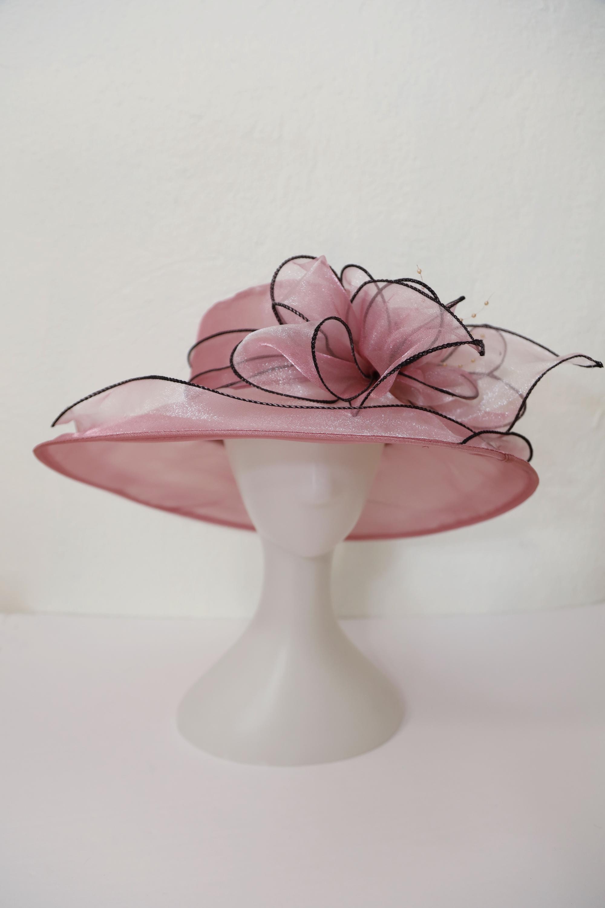 Kentucky Derby Hat/Fascinator Combo Black with Pale Pink Ribbons Kentucky Derby Hat Black and Pink - Etsy main image 4