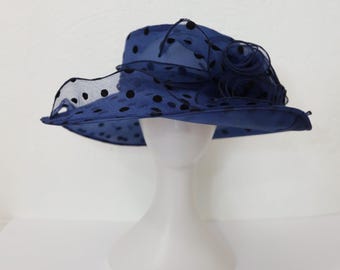 Vintage Black Wool Church Derby Hat: Feathers & Beads - Etsy display picture 1