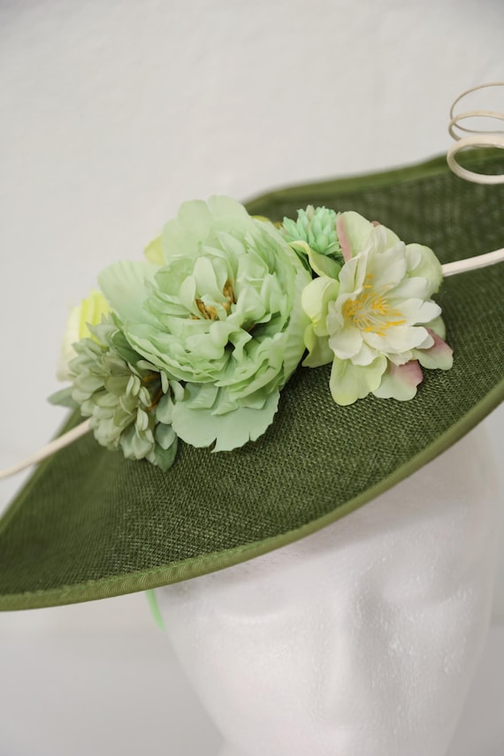Fascinators Hat for Women Tea Party Headband Kentucky Derby Wedding Flower Green FRCOLOR Fascinators Hat Flower Mesh Tea Party Hats Veil  main image 2