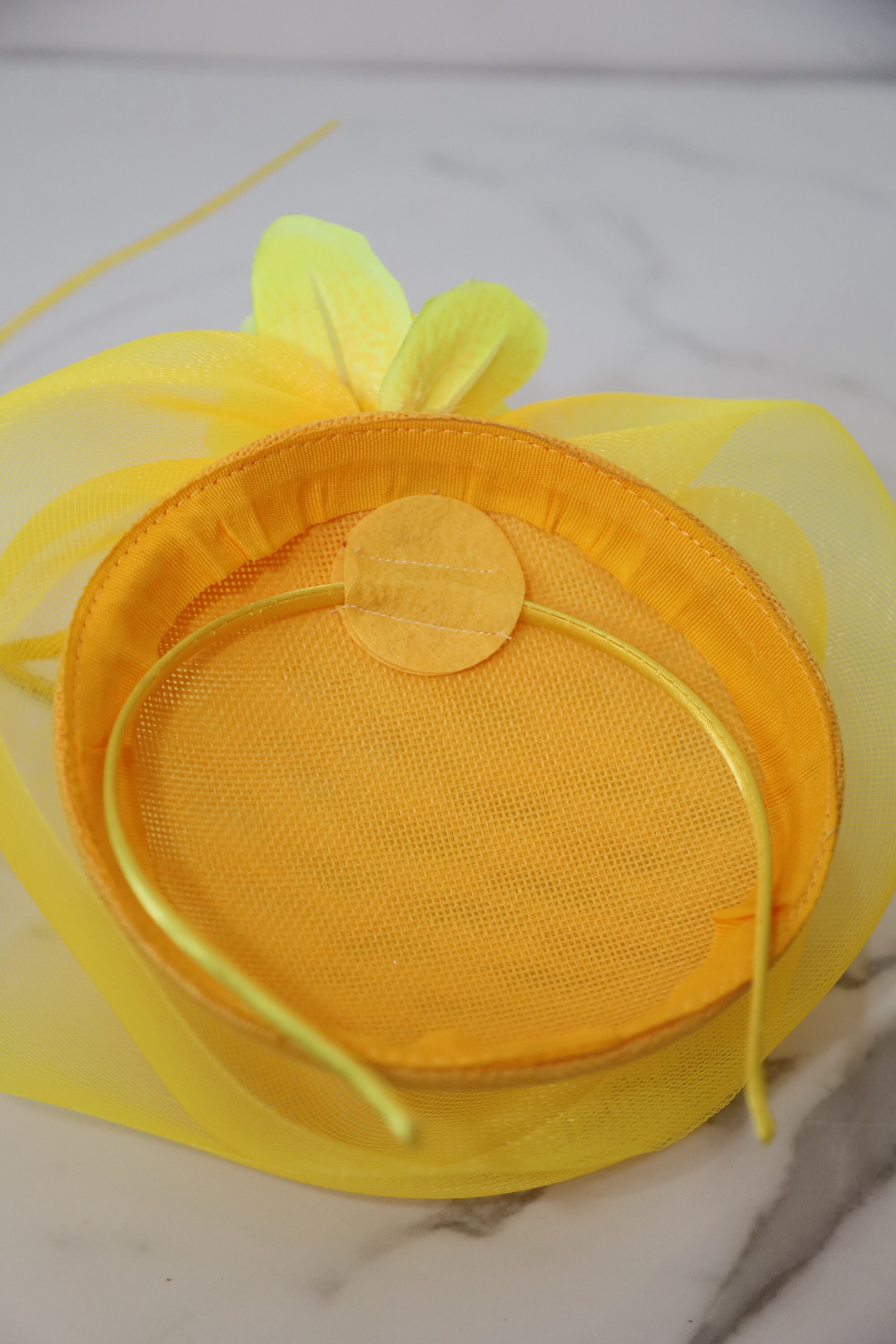 New Derby Hat Statement Yellow Orchid Fascinator Headband & Garden Party Ready kentucky derby hat fascinator bright pink fuchsia orchid  main image 2