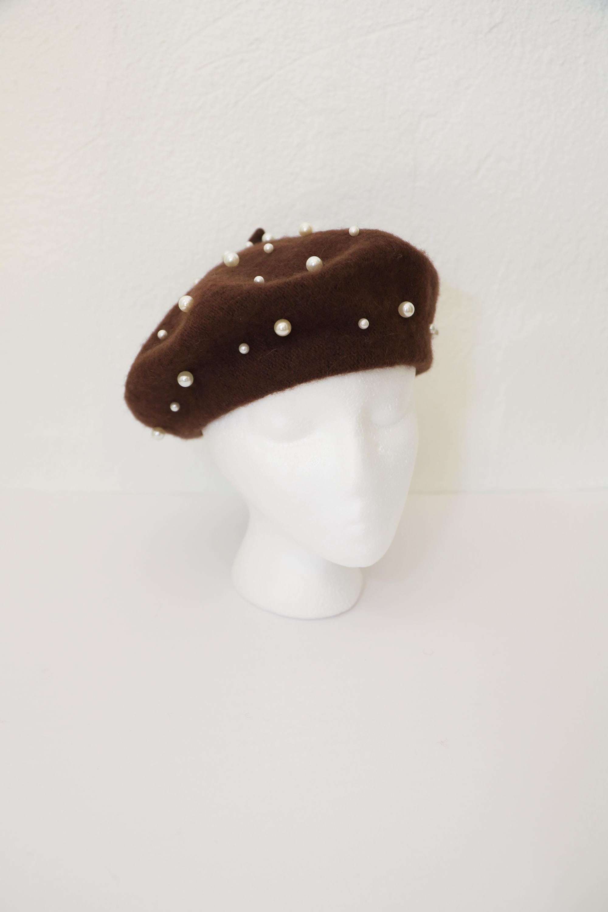 帽子 CPH BERET / BROKEN WOOL / BROWN HEATHER Dark Brown Wool Beret - Etsy