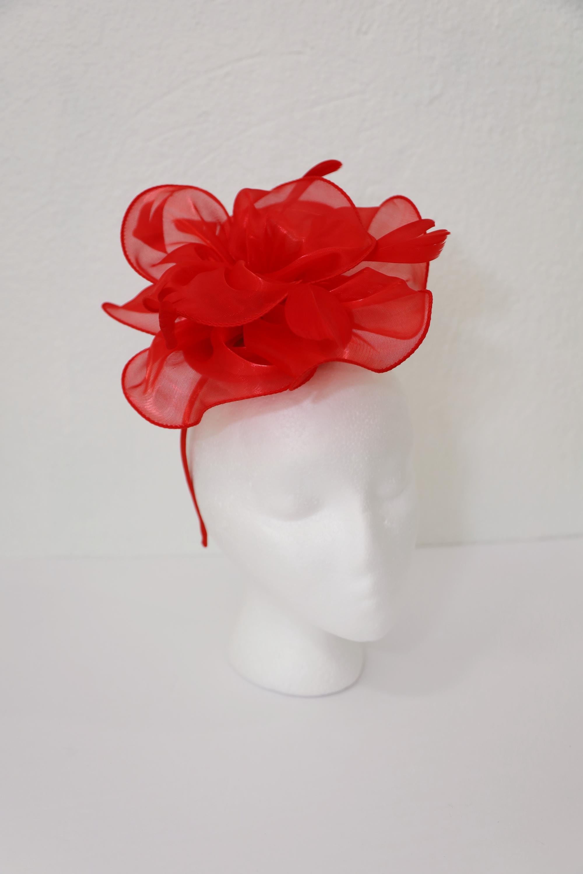 Red Veil Fascinator - Etsy display picture 1