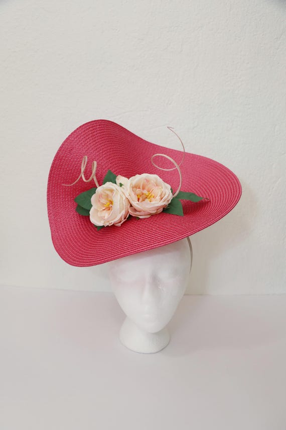 Pink Fascinator Kentucky Derby Hat Cream Flowers Wedding  display picture 2