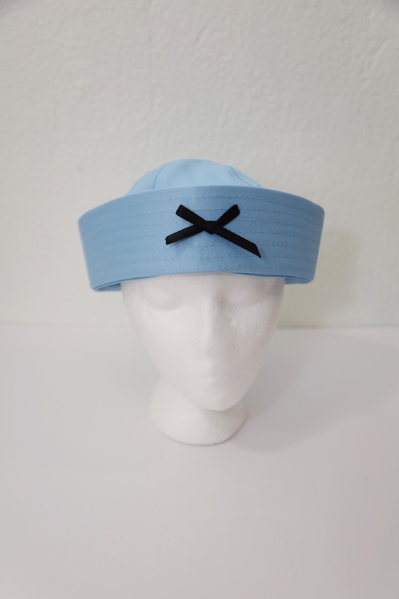 Blue Sailor Hat Panama Cap Summer Beach Hat Soft Retro Cap With