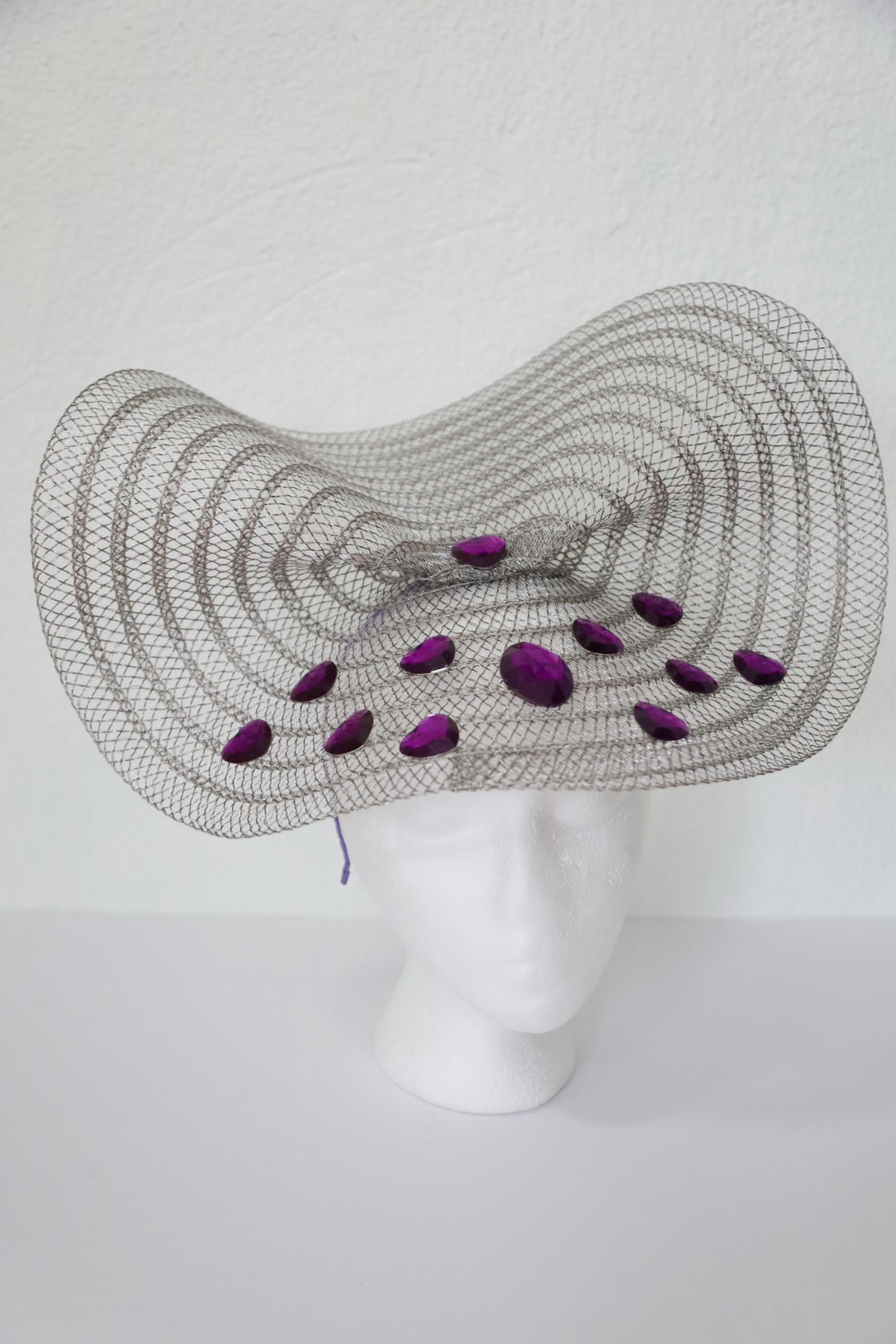Kentucky Derby Oaks Equestrian Fashion Tea Chic Purple Fascinator Hat for Women Kentucky Derby Hat Fascinator, Lavender Rose Derby Hat  main image 2