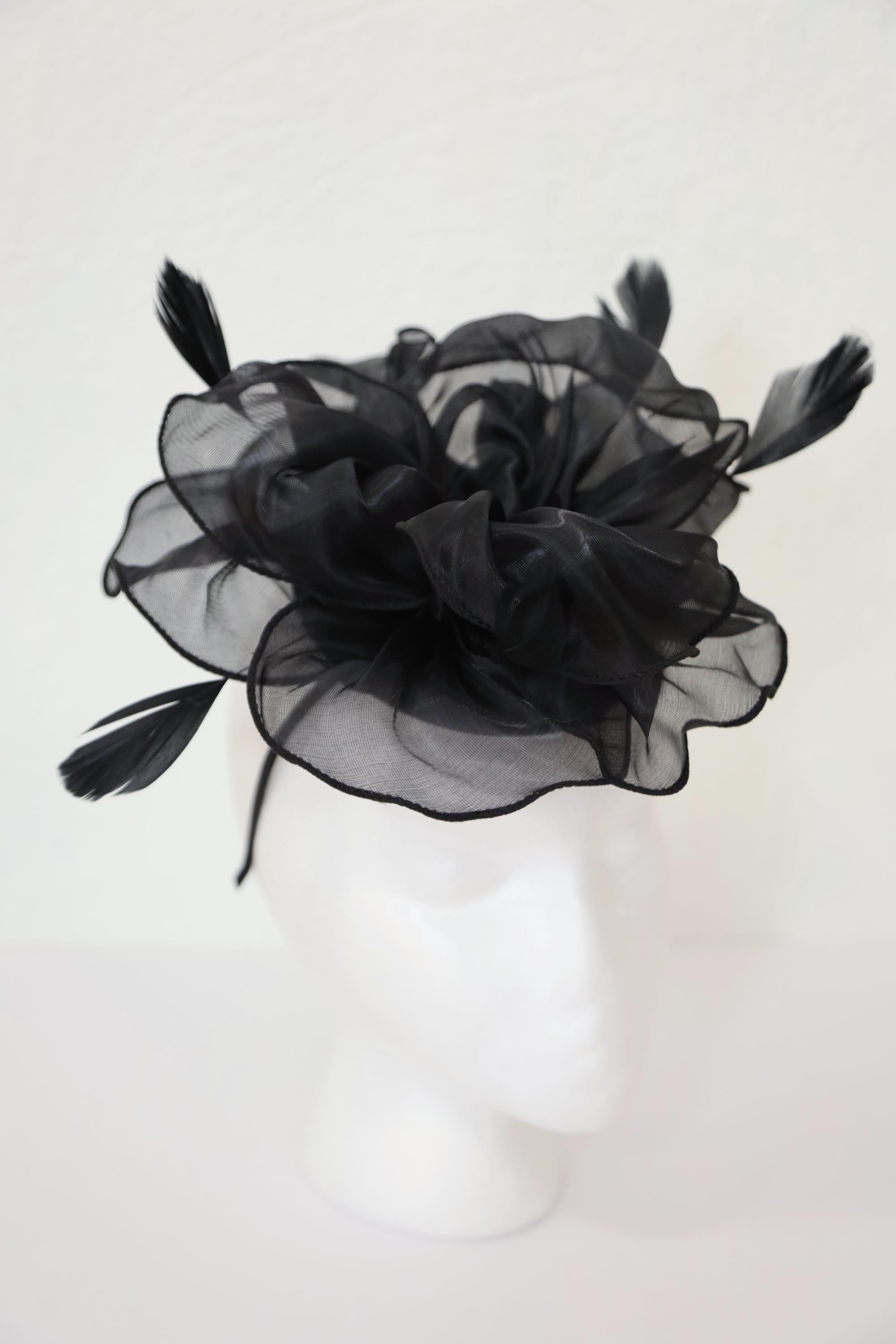 Kentucky Derby Hats - Organza Hat Fascinator Hat Black Women Fascinator Hat Kentucky Derby Headband Victorian  main image 2