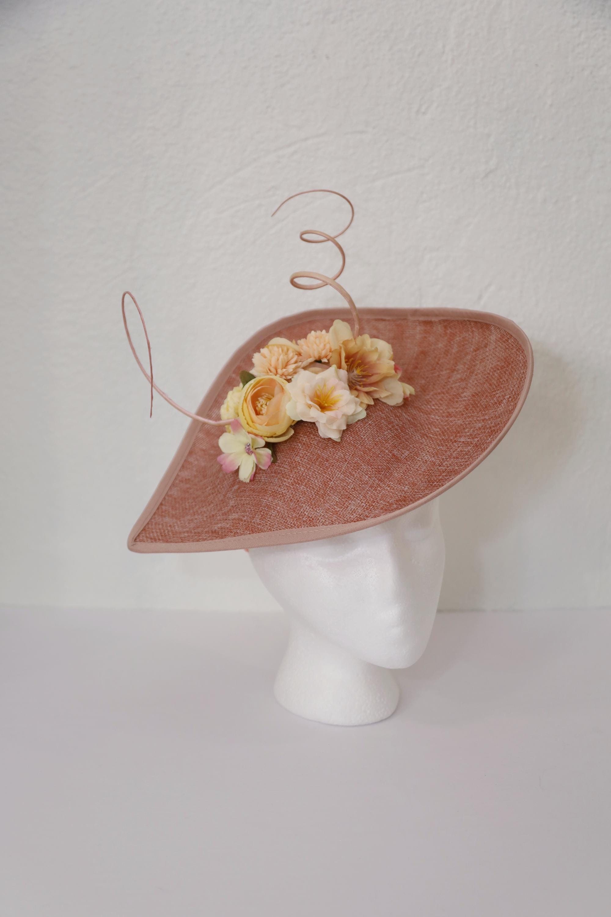 brand new, unworn royal style taupe pink fascinator Taupe Fascinator Large - Etsy main image 4