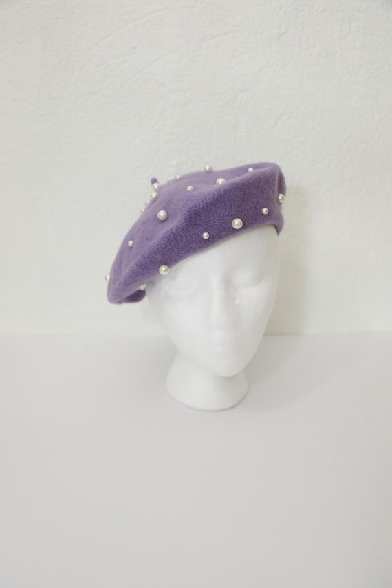 Women\'s Wool French Beret Hat Comfortable Solid Color Beret Cap Lavender Women\ main image 3
