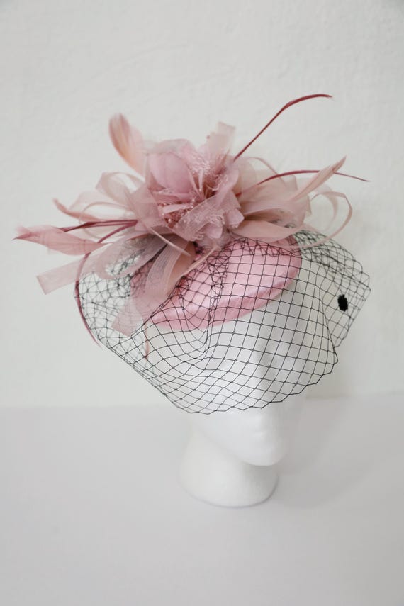 Pale Pink Fascinator Kentucky Derby Light Pink Hat Organza  display picture 2