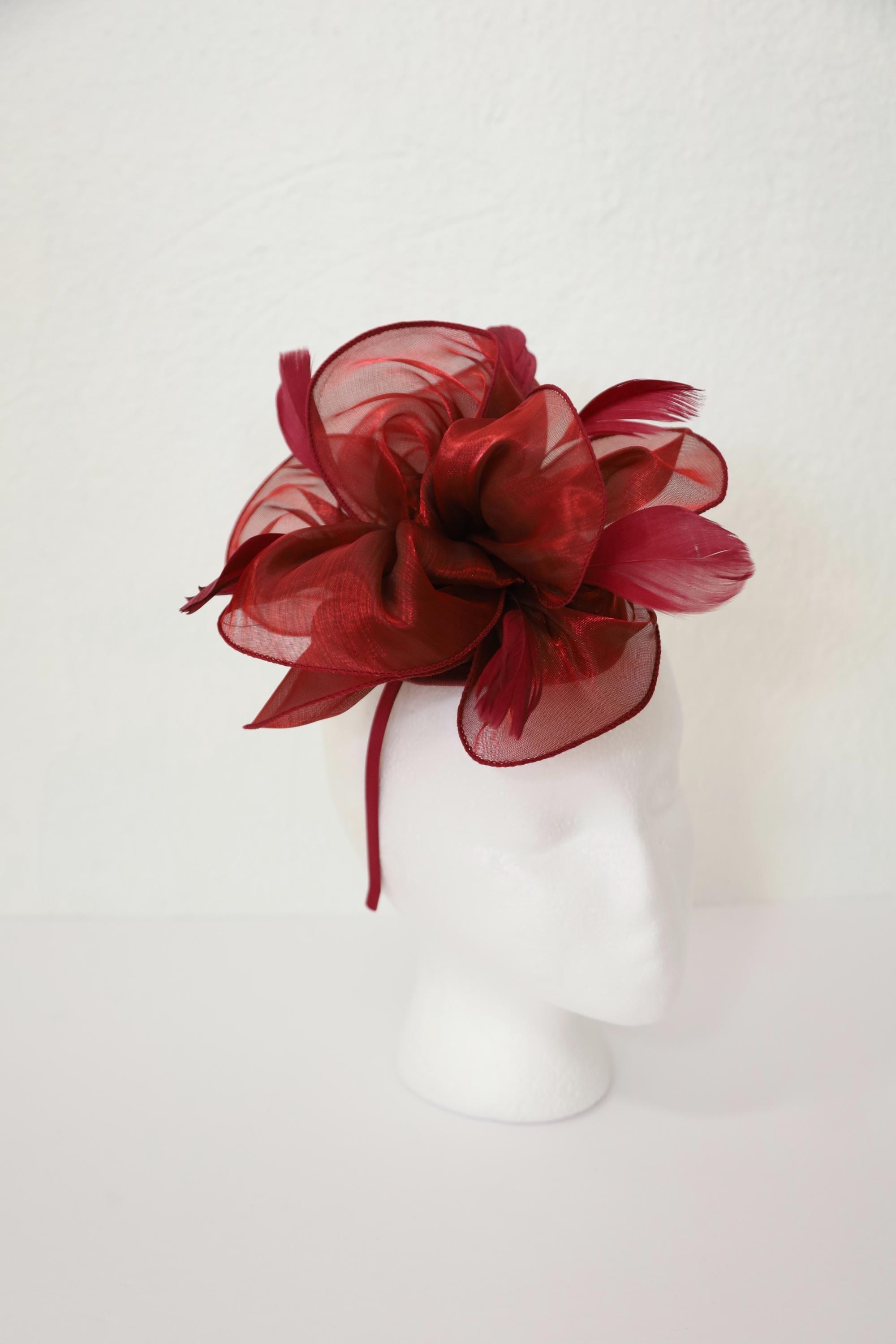Burgundy Fascinator - Etsy display picture 2