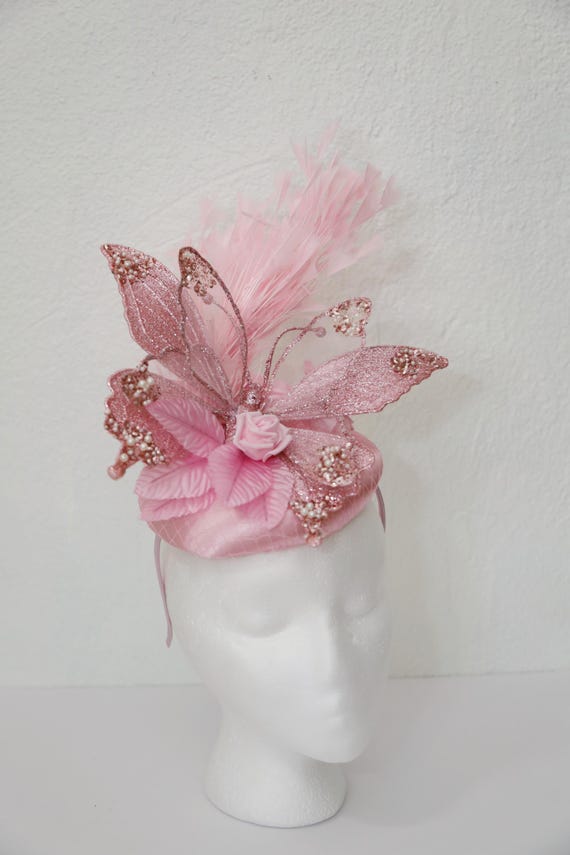 Pink Fascinator Light Pink Kentucky Derby Hat Big Butterfly  display picture 1