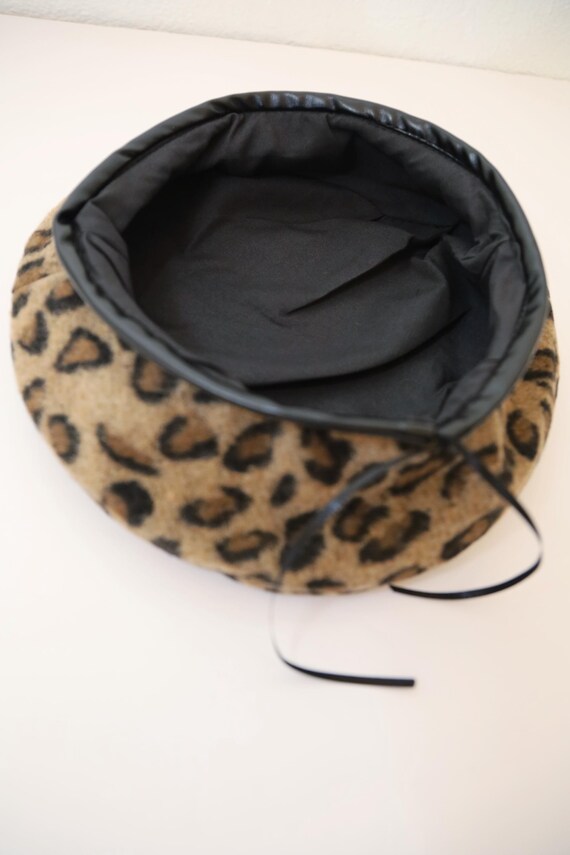 Leopard Beret Animal Print Beret Brown Hat Contrast Beret Warm Hat