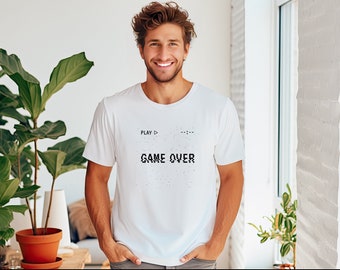 Game Over T Shirt letter shirt simple game gift Mens shirt