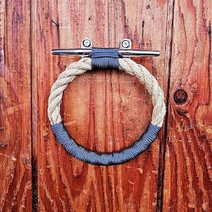 Anillo para toallas de cuerda de Manila con argolla de acero inoxidable / Decoración náutica para baño