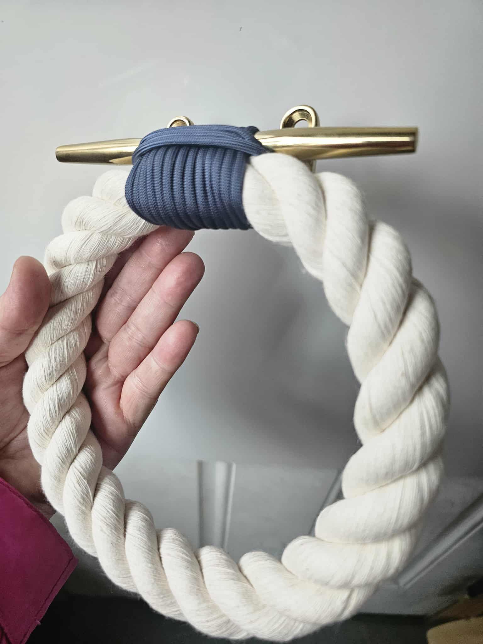 White Cotton Rope Towel Ring: Brass Cleat Nautical Coastal Decor - Etsy