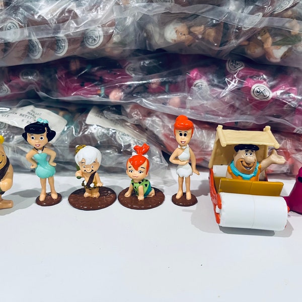 Vintage Flintstones Figuren & Spielzeug aus den 90er Jahren | Suchen Sie sich Ihren Favoriten | Feuersteinpüppchen | Barney, Pebbles, Bamm Bamm, Wilma, Betty, Fred.