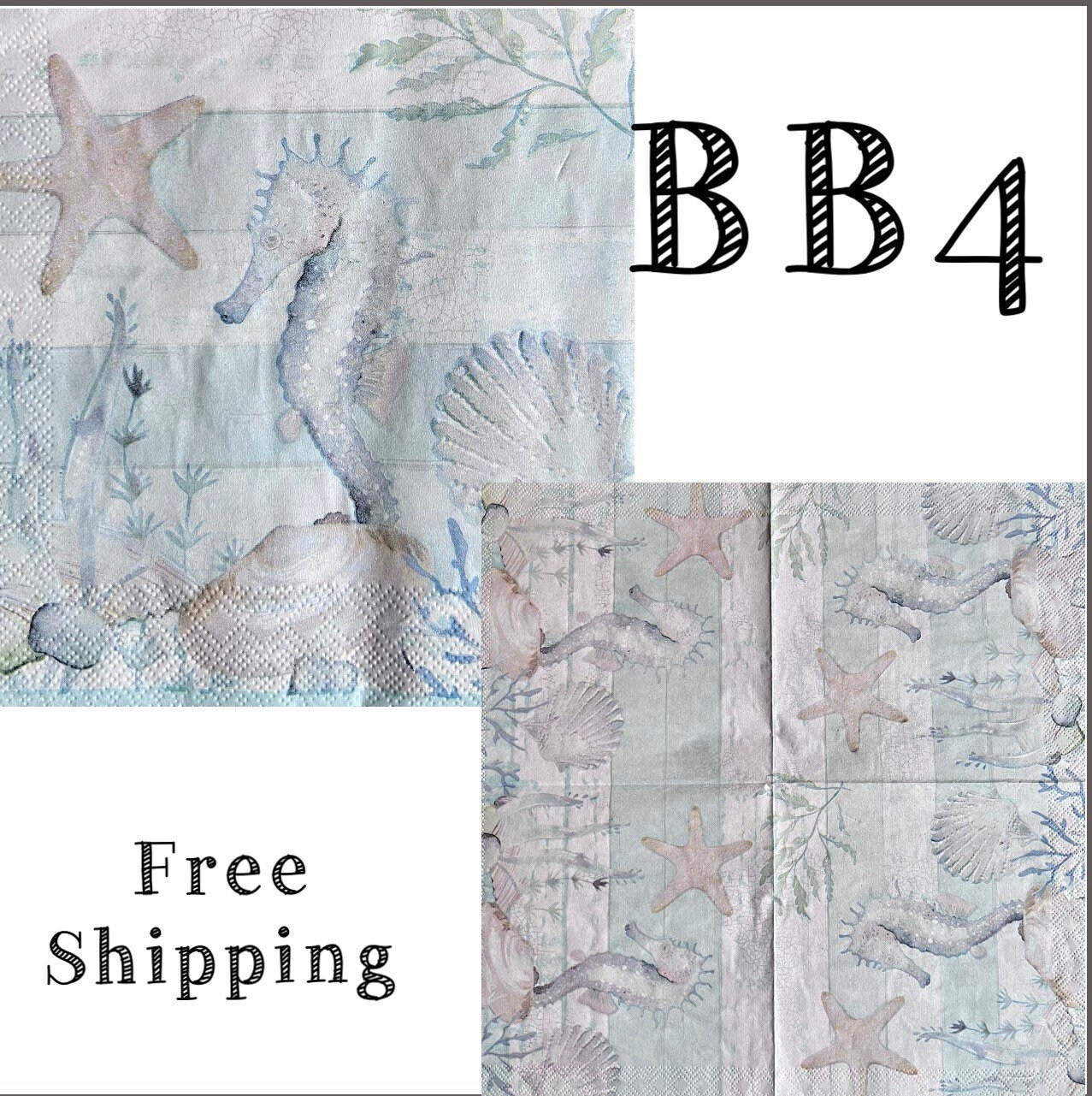 Decoupage Napkins FREE SHIPPING Luncheon Beach Napkins Set of Etsy