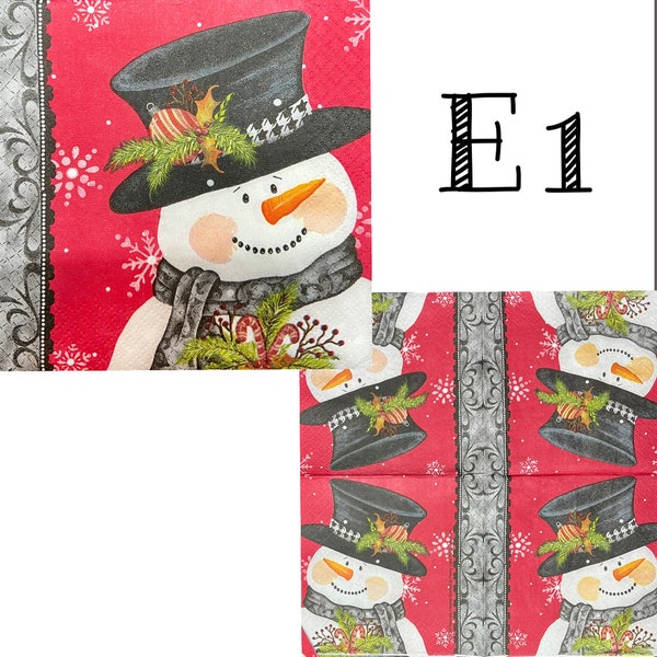 Napkins for Decoupage FREE SHIPPING CHRISTMAS Cocktail Napkins with 2 per set