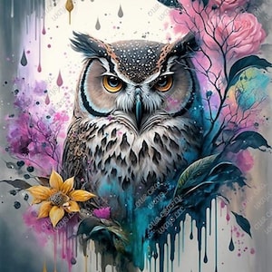 Decoupage A4 size Rice or Washi Paper Free Shipping Owl1