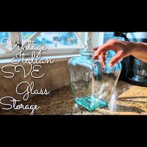 Italian SVE Green Hued Glass Storage Jar