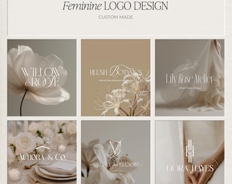 Custom Feminine Logo Design: Minimalist Business Branding